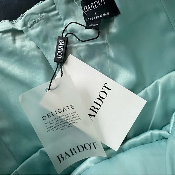 BARDOT Lace Spaghetti-Strap Sheath Dress in Light Blue - Picture 4 of 12